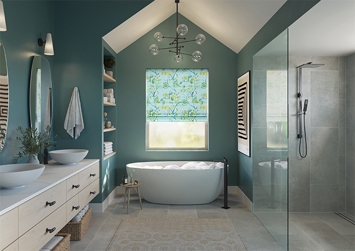 Gujarat, Cyan - Twist&Fit Roman Blind - Image 8